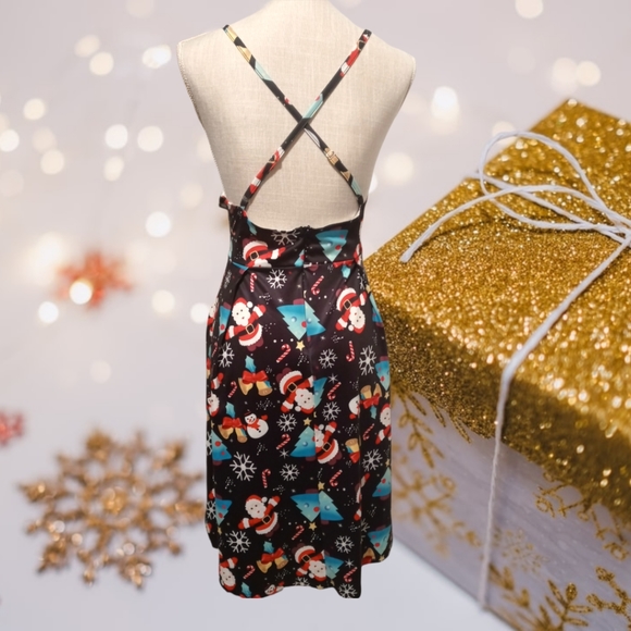 🎀 V-Neck Holiday Christmas Spaghetti Strap A line Dress w/Pockets Size Xl NWT - Picture 7 of 7